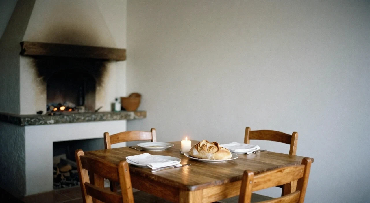 Elegant dining table at Brasa with candlelight and wine glasses